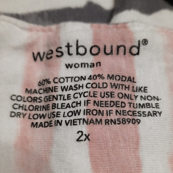 Westbound Woman Striped Tee Size 2X - Picture 4 of 4